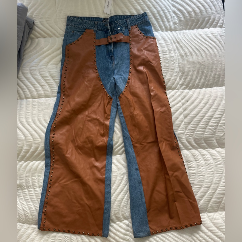 Nasty Gal Blue western style Denim Jeans